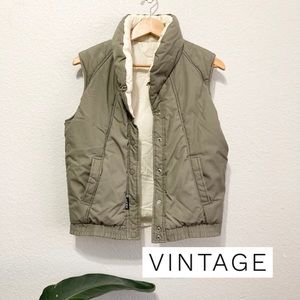 Vintage IZZI ski puffer vest 80’s tan small unisex